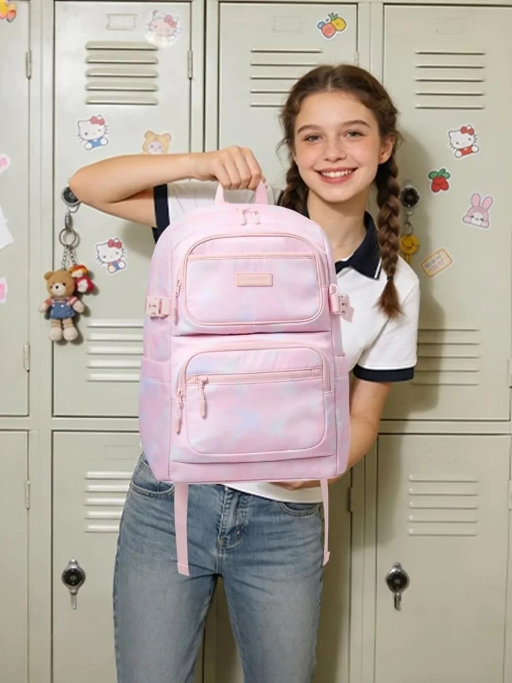 Stylish Large Capacity Laptop Backpack for Teens & College, Lightweight Bookbag